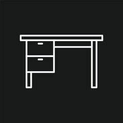 Office Desk and Workstation Furniture Icon for Business, School, and Home Study