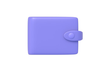 Single wallet for money isolated on white background. Pocket for cash. Top view. 3d render