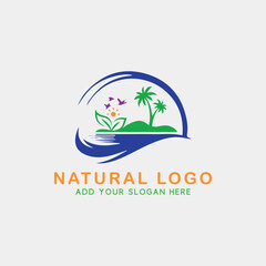 ecology natural logo design vector