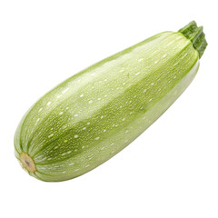 Fresh green zucchini vegetable isolated on transparent background