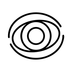 Minimalist Eye Design with Concentric Circles and Black Outlines on White Background