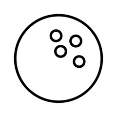 Stylized Illustration of a Bowling Ball with Four Finger Holes Clearly Visible