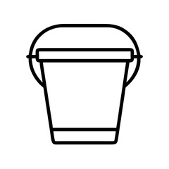 A Simple Line Drawing of a Bucket with Handle for Various Uses