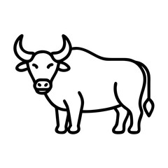 Stylized minimalist ox or bull illustration with bold outlines on white background