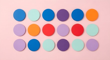 Fototapeta premium Bold Color Circles in Grid Formation