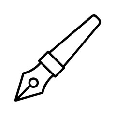 Simple and elegant outline drawing of a classic fountain pen nib