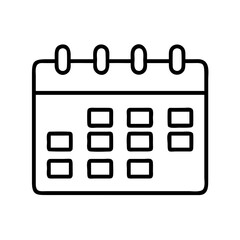 Simple Black and White Outline Icon of a Calendar Appointment Book