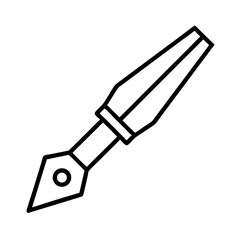 Stylized Ink Pen Outline Icon for Writing and Drawing Art Illustration