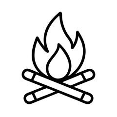 Stylized vector illustration of a campfire made with matches as fuel