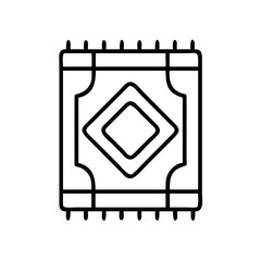 Stylized minimalist rug or carpet illustration with simple diamond design