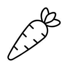 Simple Line Drawing of a Carrot Isolated on White Background Illustration