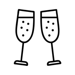 Two champagne glasses with bubbles, celebrating a special occasion in style