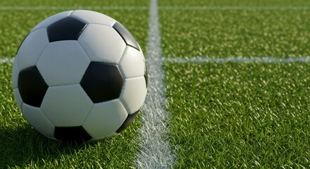 Fototapeta premium Soccer ball on field