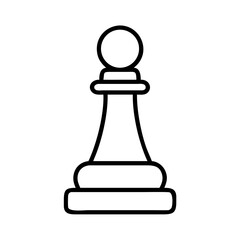 Elegant line art illustration of a chess pawn piece on white background