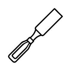 Simple chisel outline icon, a woodworking tool for shaping wood products