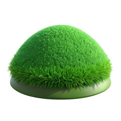 A lush green dome of grass on a smooth green base