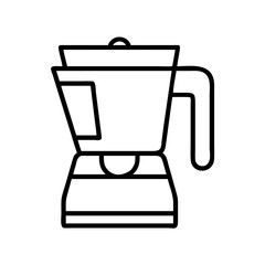 Simplified black line drawing of a kitchen blender, modern icon design
