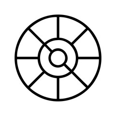 Obraz premium Geometric Circular Design with Radial Divisions and Concentric Rings for Presentation