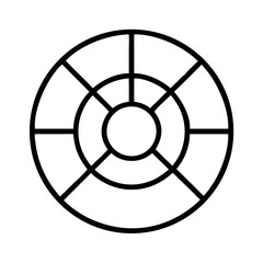 Fototapeta premium Circular diagram with multiple concentric rings divided into equal sections