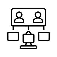 Conceptual diagram of an online video conference with multiple participants connected