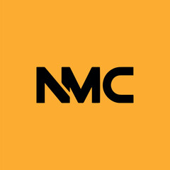 nmc text logo design vector