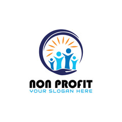 non profit charity logo design vector