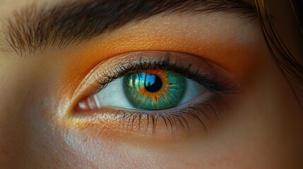 Obraz premium Close-up eye makeup, vibrant colors