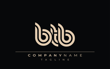 BTB Creative Unique Modern Letter Logo Design. Stylized logo featuring a unique letter design, presenting abstract minimalist aesthetics and modern appeal.