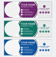Modern Email Signature Template | Corporate EPS Footer Banner Design