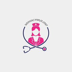 medical health care nurse logo design vector