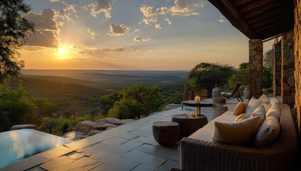 Luxury Sunset Vista: Serene African Safari Haven