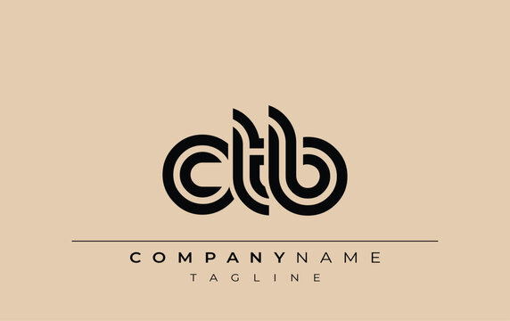 CTB Creative Unique Modern Letter Logo Design. Stylized logo featuring a unique letter design, presenting abstract minimalist aesthetics and modern appeal.