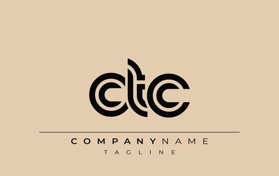 CTC Creative Unique Modern Letter Logo Design. Stylized logo featuring a unique letter design, presenting abstract minimalist aesthetics and modern appeal.
