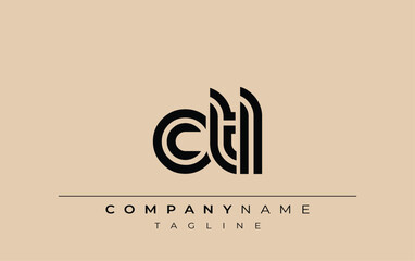 CTL Creative Unique Modern Letter Logo Design. Stylized logo featuring a unique letter design, presenting abstract minimalist aesthetics and modern appeal.