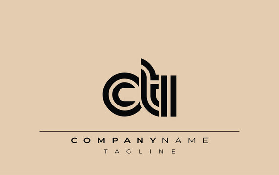 CTI Creative Unique Modern Letter Logo Design. Stylized logo featuring a unique letter design, presenting abstract minimalist aesthetics and modern appeal.