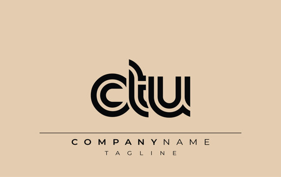 CTU Creative Unique Modern Letter Logo Design. Stylized logo featuring a unique letter design, presenting abstract minimalist aesthetics and modern appeal.