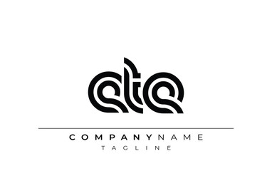 ETE Creative Unique Modern Letter Logo Design. Stylized logo featuring a unique letter design, presenting abstract minimalist aesthetics and modern appeal.
