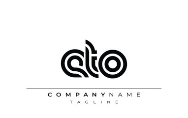 ETO Creative Unique Modern Letter Logo Design. Stylized logo featuring a unique letter design, presenting abstract minimalist aesthetics and modern appeal.