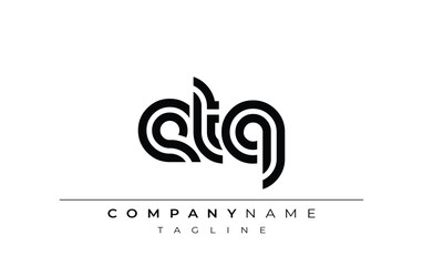 ETQ Creative Unique Modern Letter Logo Design. Stylized logo featuring a unique letter design, presenting abstract minimalist aesthetics and modern appeal.
