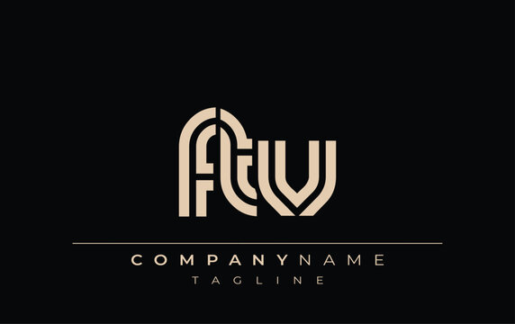 FTV Creative Unique Modern Letter Logo Design. Stylized logo featuring a unique letter design, presenting abstract minimalist aesthetics and modern appeal.