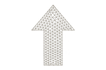 Geometric upward arrow symbolizing growth, achievement, and forward movement on a transparent background