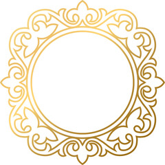 Gold ornamental round vector frame 03