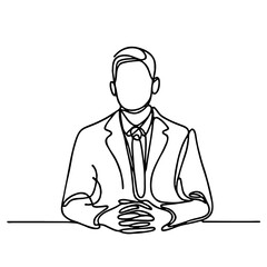 Passionate Urge - minimalist single-line black drawing of handsome man in elegant theatrical starting pose. One line art.