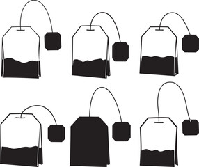 Tea bag silhouette vector illustration