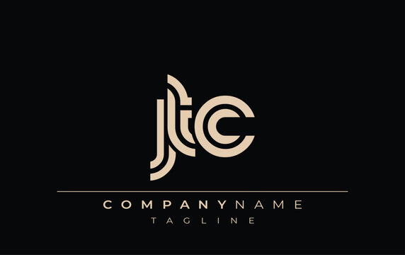 JTC Creative Unique Modern Letter Logo Design. Stylized logo featuring a unique letter design, presenting abstract minimalist aesthetics and modern appeal.