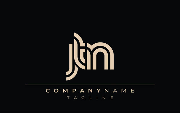 JTN Creative Unique Modern Letter Logo Design. Stylized logo featuring a unique letter design, presenting abstract minimalist aesthetics and modern appeal.
