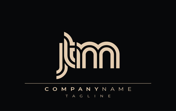 JTM Creative Unique Modern Letter Logo Design. Stylized logo featuring a unique letter design, presenting abstract minimalist aesthetics and modern appeal.