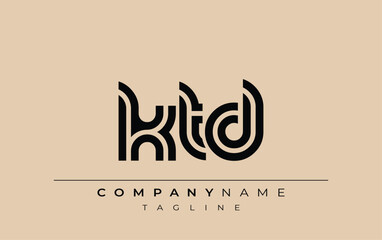 KTD Creative Unique Modern Letter Logo Design. Stylized logo featuring a unique letter design, presenting abstract minimalist aesthetics and modern appeal.