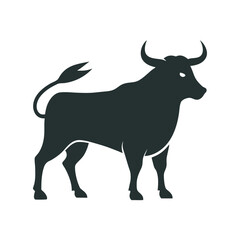 Damaged Horn Tip On Fierce Bull Silhouette