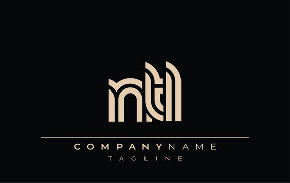 NTL Creative Unique Modern Letter Logo Design. Stylized logo featuring a unique letter design, presenting abstract minimalist aesthetics and modern appeal.